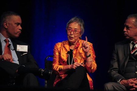 Senator Liu with Kent McGuire, CEO of Southern Education Foundation, and Pedro Sagarra, Mayor, Hartford, Connecticut, at the Community Schools National Forum