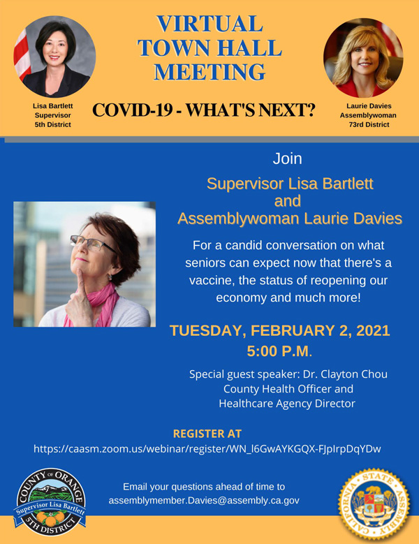 Seniors Virtual Town Hall Flyer
