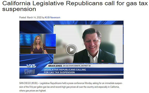 Senator Brian Jones on KUSI Newsroom interview