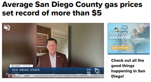 Image of the average price of gas in San Diego