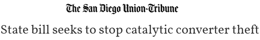 San Diego Union Tribune Article Banner